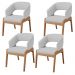 Kit 04 Cadeiras de Jantar e Estar Living Estofada Lince L02 Linho Cinza - Lyam Decor