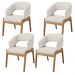 Kit 04 Cadeiras de Jantar e Estar Living Estofada Lince L02 Linho Cru - Lyam Decor