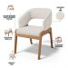Kit 04 Cadeiras de Jantar e Estar Living Estofada Lince L02 Linho Cru - Lyam Decor