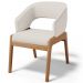 Kit 04 Cadeiras de Jantar e Estar Living Estofada Lince L02 Linho Cru - Lyam Decor