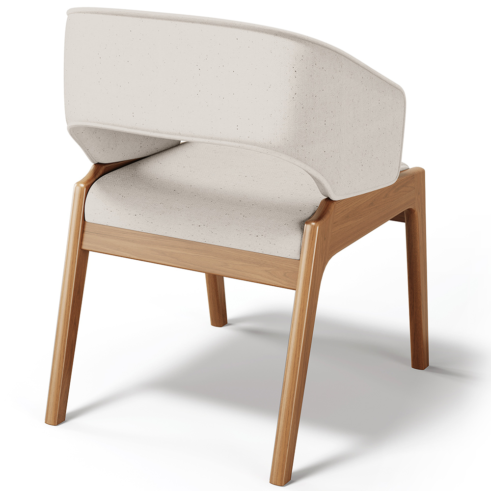 Kit 04 Cadeiras de Jantar e Estar Living Estofada Lince L02 Linho Cru - Lyam Decor