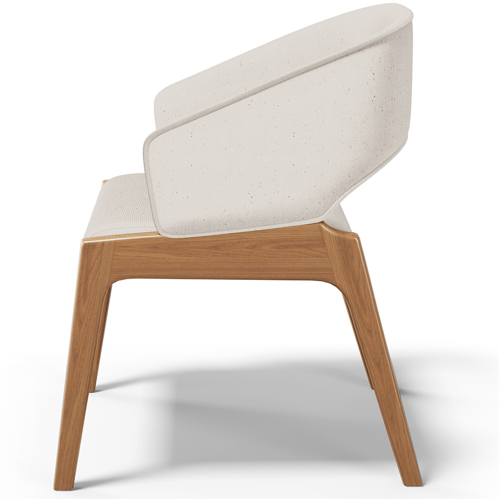 Kit 04 Cadeiras de Jantar e Estar Living Estofada Lince L02 Linho Cru - Lyam Decor