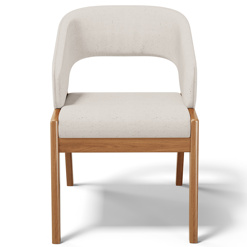 Kit 04 Cadeiras de Jantar e Estar Living Estofada Lince L02 Linho Cru - Lyam Decor