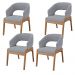 Kit 04 Cadeiras de Jantar e Estar Living Estofada Lince L02 Suede Cinza - Lyam Decor