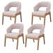 Kit 04 Cadeiras de Jantar e Estar Living Estofada Lince L02 Suede Rosê - Lyam Decor