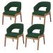 Kit 04 Cadeiras de Jantar e Estar Living Estofada Lince L02 Suede Verde Musgo - Lyam Decor