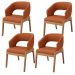 Kit 04 Cadeiras de Jantar e Estar Living Estofada Lince L02 Tecido Terracota - Lyam Decor