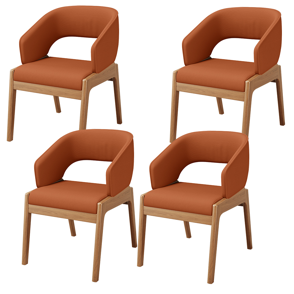 Kit 04 Cadeiras de Jantar e Estar Living Estofada Lince L02 Tecido Terracota - Lyam Decor