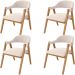 Kit 04 Cadeiras de Jantar e Estar Living Estofada Nadja L02 Suede Bege - Lyam Decor