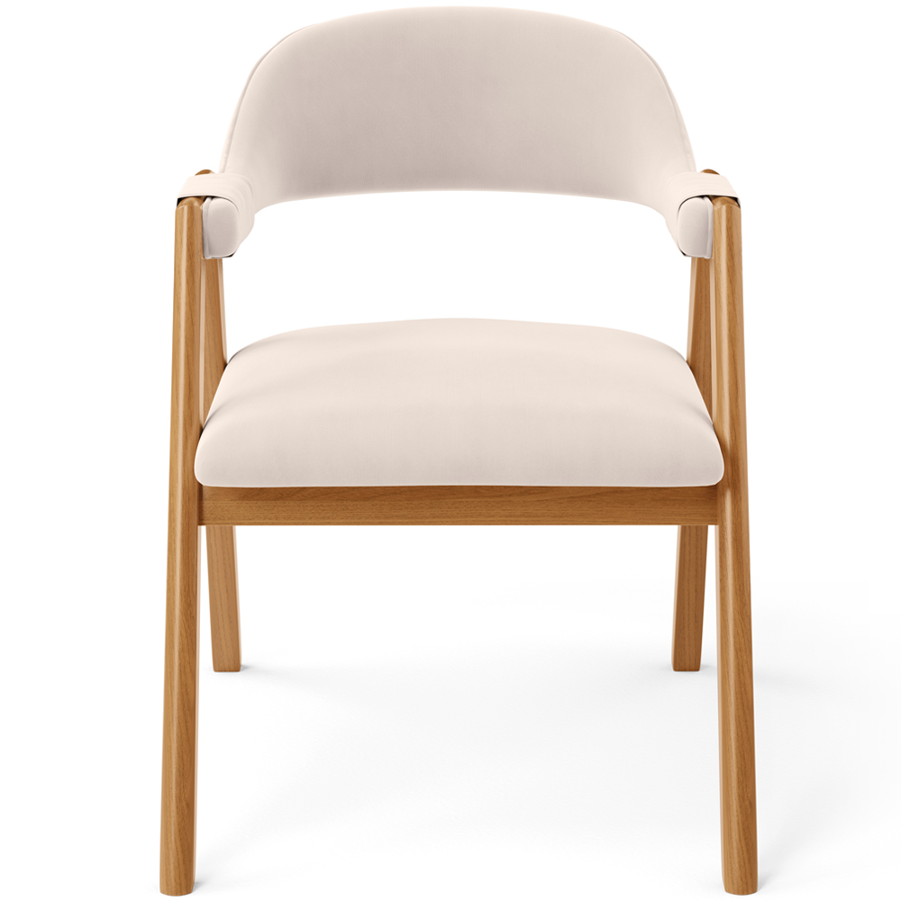Kit 04 Cadeiras de Jantar e Estar Living Estofada Nadja L02 Suede Bege - Lyam Decor