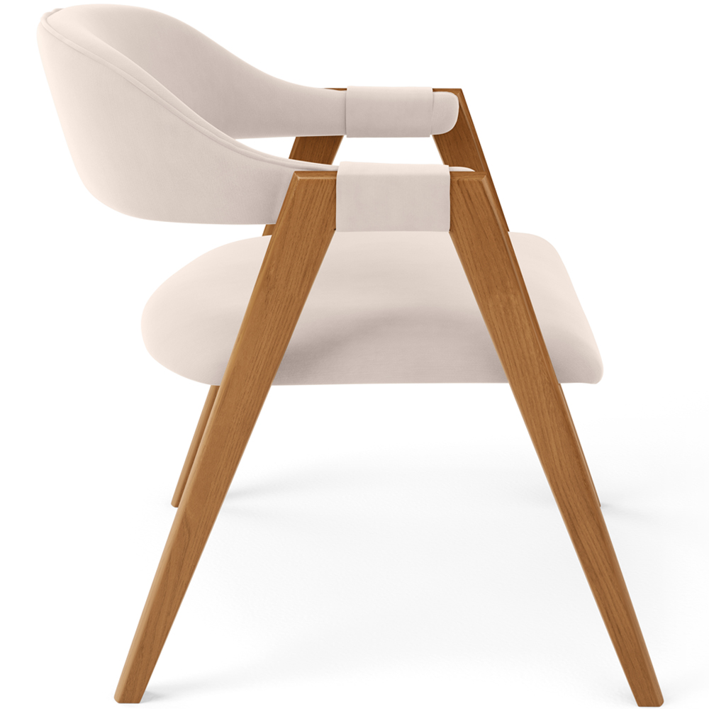 Kit 04 Cadeiras de Jantar e Estar Living Estofada Nadja L02 Suede Bege - Lyam Decor