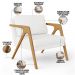 Kit 04 Poltrona Decorativa Para Sala Pietra Estrutura De Madeira L02 Corano Branco - Lyam Decor