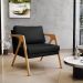 Kit 04 Poltrona Decorativa Para Sala Pietra Estrutura De Madeira L02 Corano Preto - Lyam Decor
