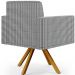 Kit 04 Poltronas Decorativa Base Giratória de Madeira Helô L02 Pied Poule - Lyam Decor