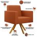 Kit 04 Poltronas Decorativa Base Giratória de Madeira Helô L02 Tecido Terracota - Lyam Decor