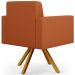 Kit 04 Poltronas Decorativa Base Giratória de Madeira Helô L02 Tecido Terracota - Lyam Decor