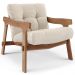 Kit 04 Poltronas Decorativa Fixa Para Sala Living Ikary L02 Canela Linho Palha - Lyam Decor