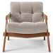 Kit 04 Poltronas Decorativa Fixa Para Sala Living Ikary L02 Canela Prime Bouclê Bege Escuro - Lyam Decor