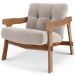 Kit 04 Poltronas Decorativa Fixa Para Sala Living Ikary L02 Canela Prime Bouclê Bege Escuro - Lyam Decor