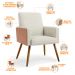 Kit 04 Poltronas Decorativa Maria W01 Pés Palito Linho Champagne Couríssimo Camel - Lyam Decor