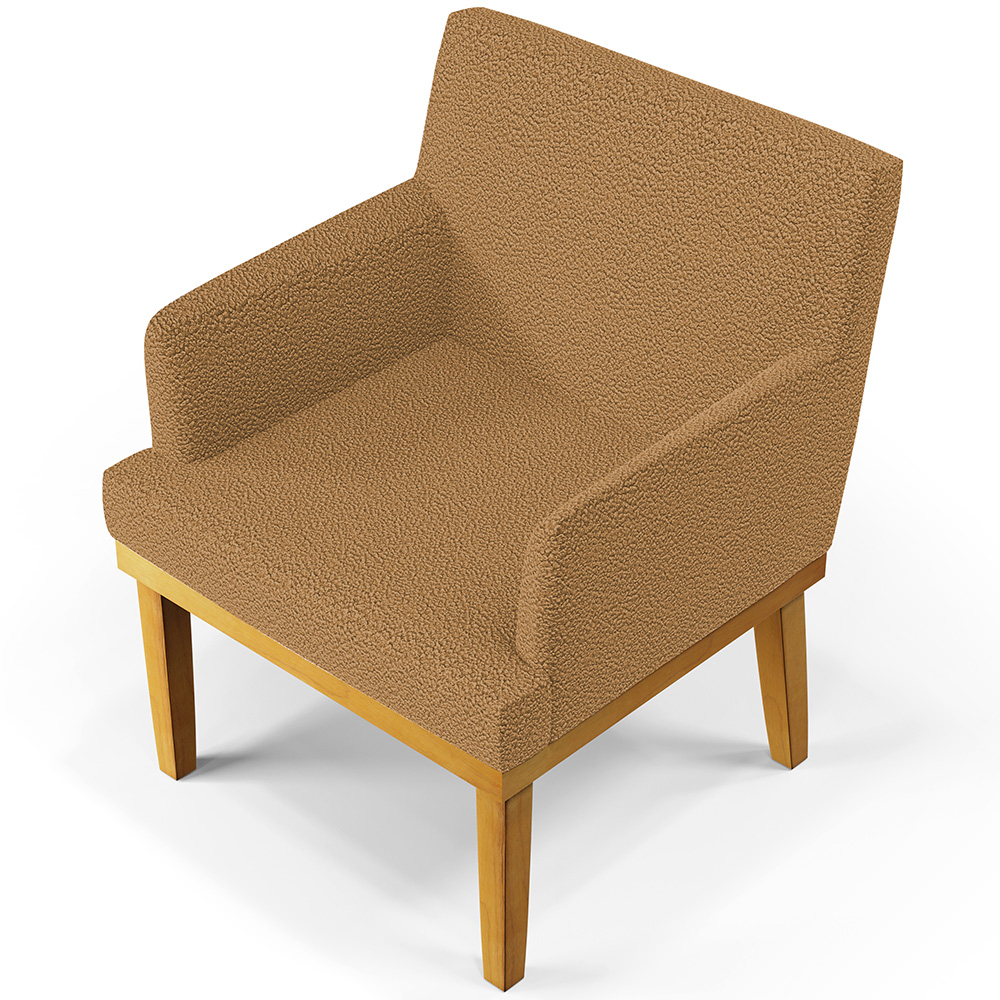 Kit 04 Poltronas Decorativa Para Sala De Estar E Recepção Beatriz W01 Bouclê Mostarda - Lyam Decor