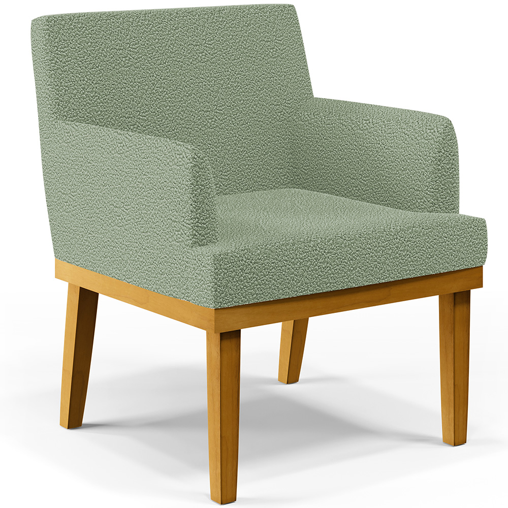 Kit 04 Poltronas Decorativa Para Sala De Estar E Recepção Beatriz W01 Bouclê Oliva - Lyam Decor