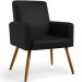 Kit 04 Poltronas Decorativa Para Sala De Estar Maria W01 Pés Palito Couríssimo Preto - Lyam Decor