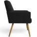 Kit 04 Poltronas Decorativa Para Sala De Estar Maria W01 Pés Palito Couríssimo Preto - Lyam Decor
