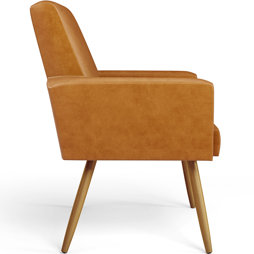 Kit 04 Poltronas Decorativa Para Sala De Estar Maria W01 Pés Palito Couríssimo Whisky - Lyam Decor