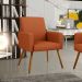 Kit 04 Poltronas Decorativa Para Sala De Estar Maria W01 Pés Palito Tecido Terracota - Lyam Decor
