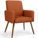 Kit 04 Poltronas Decorativa Para Sala De Estar Maria W01 Pés Palito Tecido Terracota - Lyam Decor