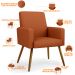 Kit 04 Poltronas Decorativa Para Sala De Estar Maria W01 Pés Palito Tecido Terracota - Lyam Decor