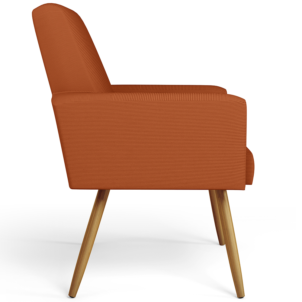 Kit 04 Poltronas Decorativa Para Sala De Estar Maria W01 Pés Palito Tecido Terracota - Lyam Decor