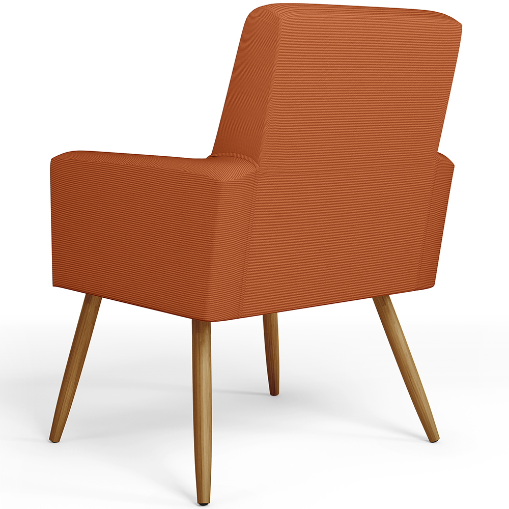 Kit 04 Poltronas Decorativa Para Sala De Estar Maria W01 Pés Palito Tecido Terracota - Lyam Decor