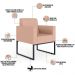 Kit 04 Poltronas Decorativa Para Sala E Recepção Base Fixa De Metal Helô L02 Linho Rosê - Lyam Decor