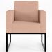 Kit 04 Poltronas Decorativa Para Sala E Recepção Base Fixa De Metal Helô L02 Linho Rosê - Lyam Decor