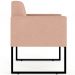 Kit 04 Poltronas Decorativa Para Sala E Recepção Base Fixa De Metal Helô L02 Linho Rosê - Lyam Decor