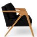 Kit 04 Poltronas Decorativa Para Sala Estar Pietra Estrutura De Madeira L02 Linho Chumbo - Lyam Decor