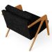 Kit 04 Poltronas Decorativa Para Sala Estar Pietra Estrutura De Madeira L02 Linho Chumbo - Lyam Decor