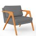 Kit 04 Poltronas Decorativa Para Sala Estar Pietra Estrutura De Madeira L02 Suede Cinza - Lyam Decor