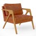 Kit 04 Poltronas Decorativa Para Sala Pietra Estrutura De Madeira L02 Couríssimo Camel - Lyam Decor