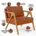 Kit 04 Poltronas Decorativa Para Sala Pietra Estrutura De Madeira L02 Couríssimo Camel - Lyam Decor