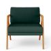 Kit 04 Poltronas Decorativa Para Sala Pietra Estrutura De Madeira L02 Linho Verde Musgo - Lyam Decor