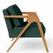 Kit 04 Poltronas Decorativa Para Sala Pietra Estrutura De Madeira L02 Linho Verde Musgo - Lyam Decor