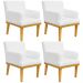 Kit 04 Poltronas Decorativa Para Sala de Estar Base Mel Beatriz W01 Corano Branco - Lyam Decor