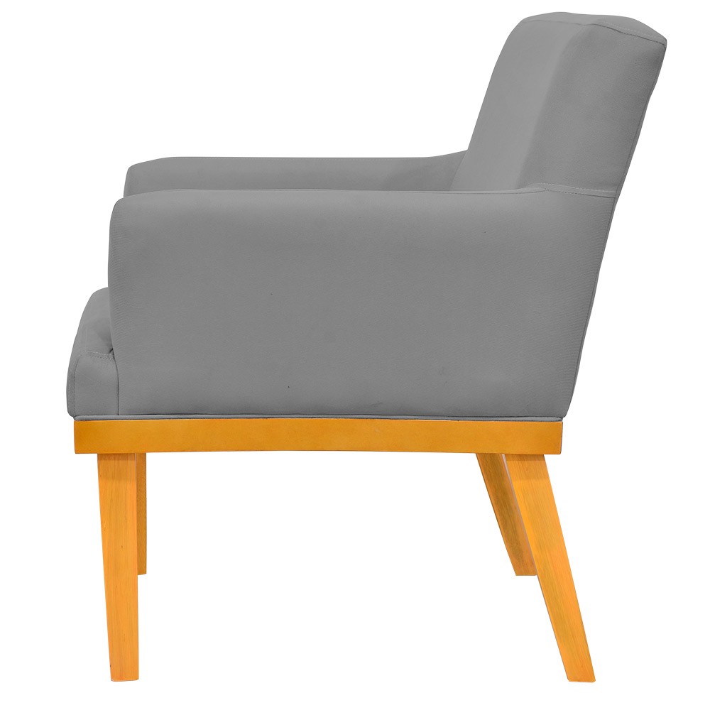 Kit 04 Poltronas Decorativa Para Sala de Estar Base Mel Beatriz W01 Corano Cinza - Lyam Decor