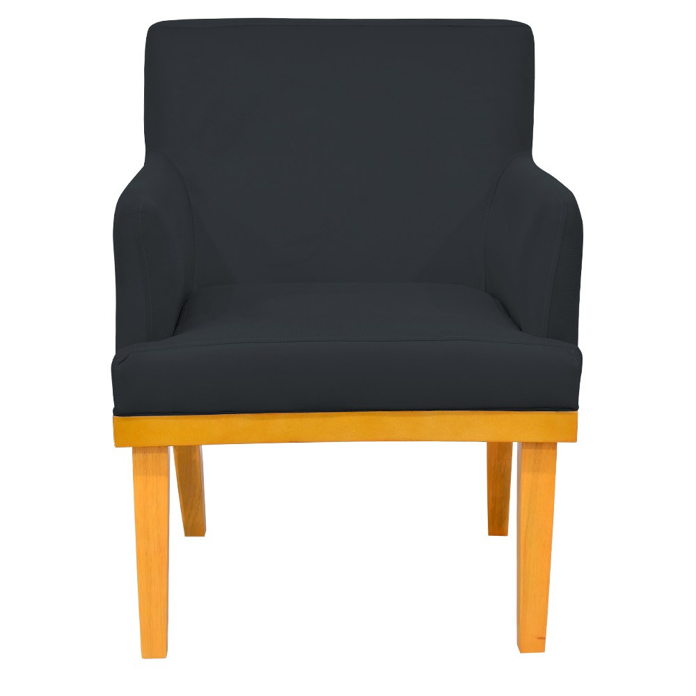 Kit 04 Poltronas Decorativa Para Sala de Estar Base Mel Beatriz W01 Corano Preto - Lyam Decor