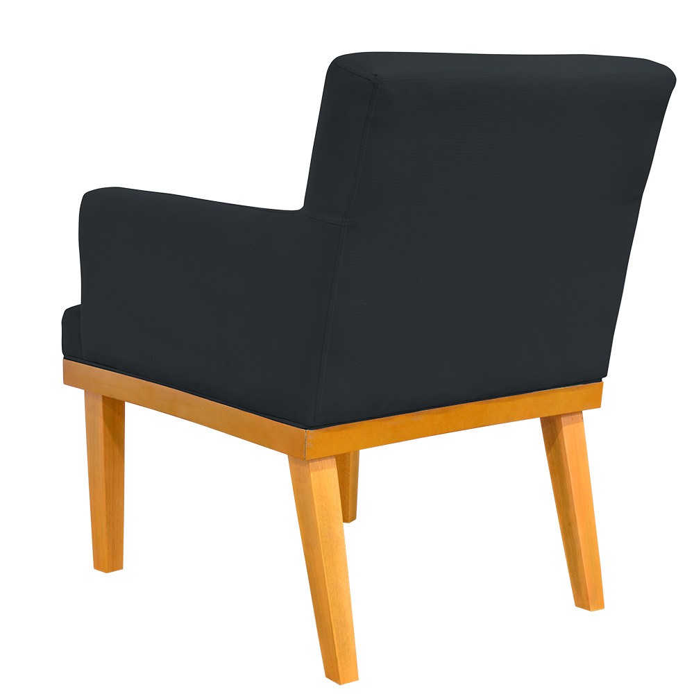 Kit 04 Poltronas Decorativa Para Sala de Estar Base Mel Beatriz W01 Corano Preto - Lyam Decor