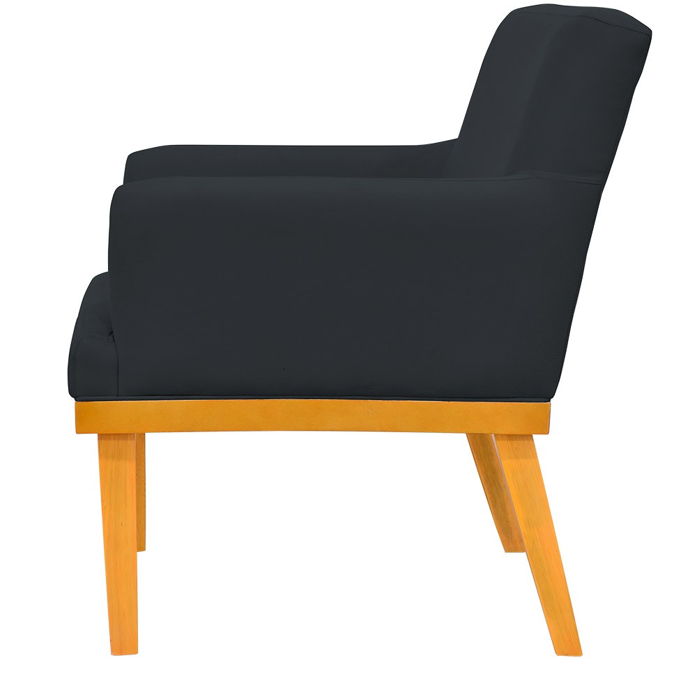 Kit 04 Poltronas Decorativa Para Sala de Estar Base Mel Beatriz W01 Corano Preto - Lyam Decor