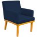 Kit 04 Poltronas Decorativa Para Sala de Estar Base Mel Beatriz W01 Suede Azul Marinho - Lyam Decor